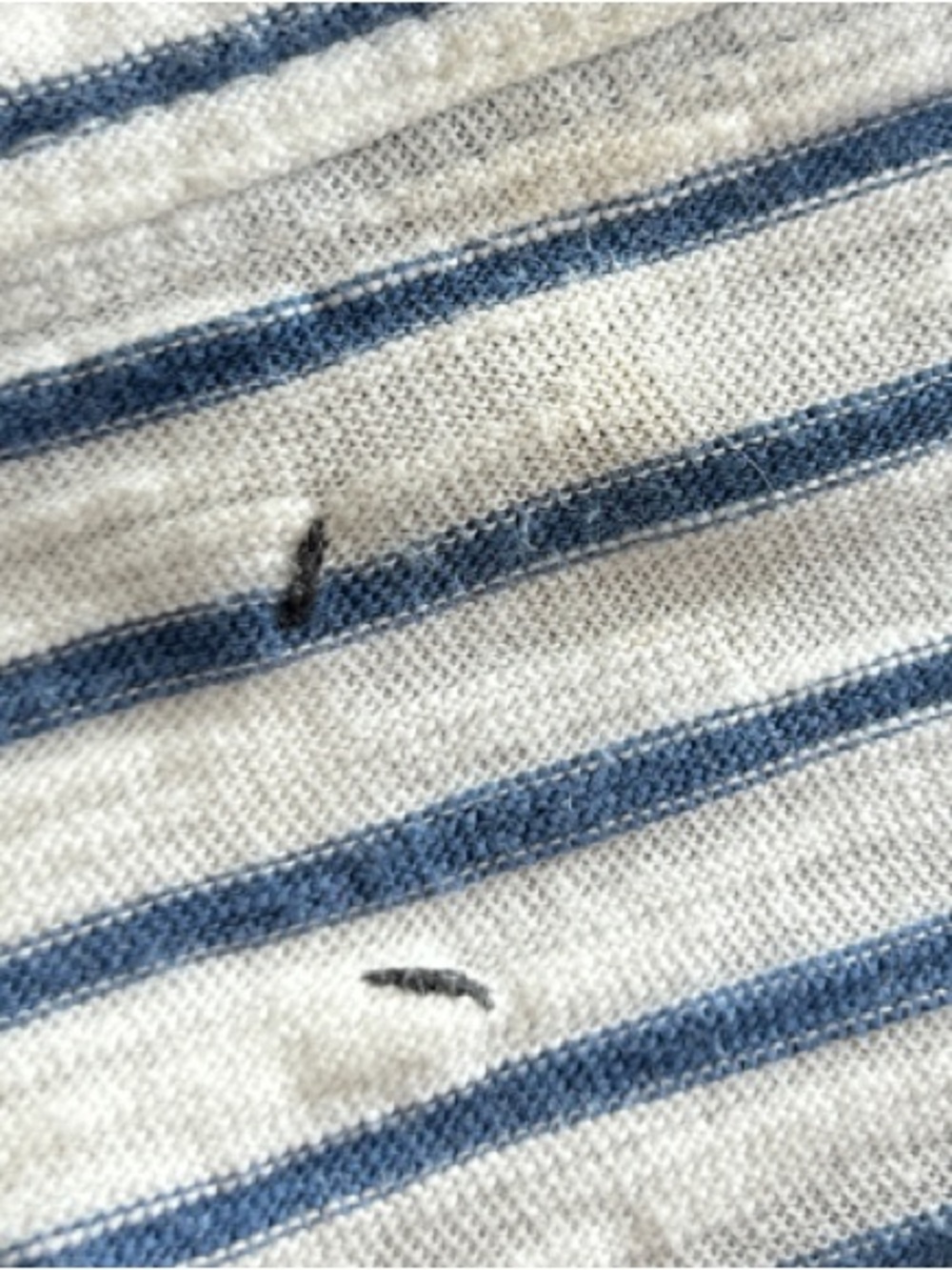 Lou & Grey Striped V-Neck Pocket T-Shirt Dress Elastic Waist Medium Blue White - Picture 10 of 10